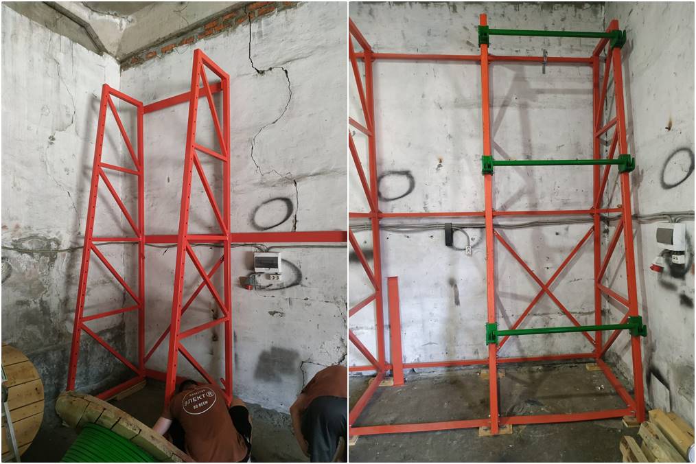 монтаж кабельного стеллажа